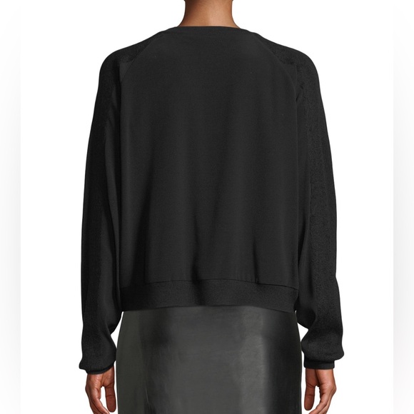 Vince Crewneck Black Sweatshirt with Ribbed Long Sleeves X-Large NWT - Picture 2 of 5